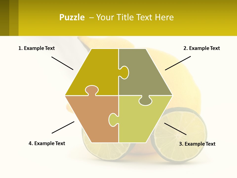 A Lemon And Lime Slice On A White Background PowerPoint Template