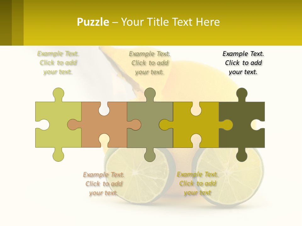 A Lemon And Lime Slice On A White Background PowerPoint Template