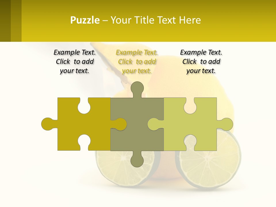 A Lemon And Lime Slice On A White Background PowerPoint Template
