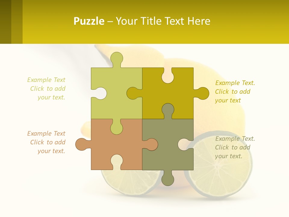 A Lemon And Lime Slice On A White Background PowerPoint Template