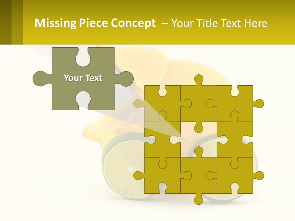 A Lemon And Lime Slice On A White Background PowerPoint Template