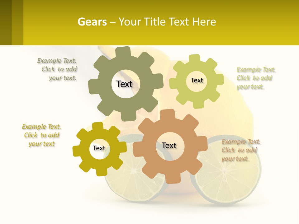 A Lemon And Lime Slice On A White Background PowerPoint Template