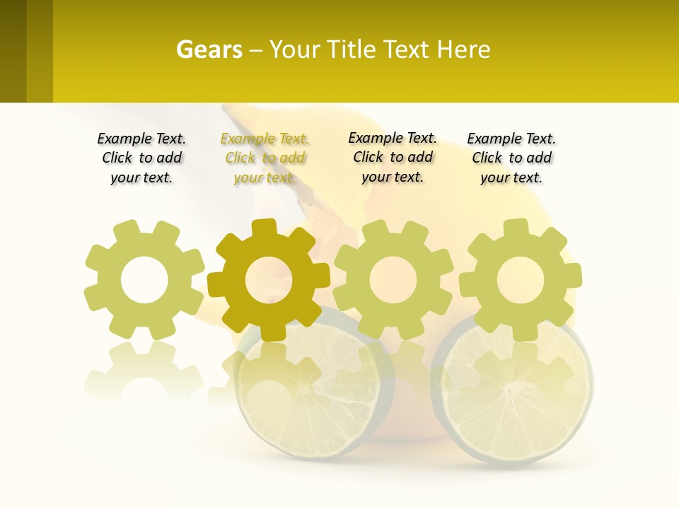 A Lemon And Lime Slice On A White Background PowerPoint Template