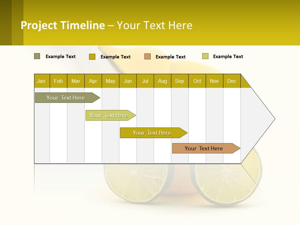 A Lemon And Lime Slice On A White Background PowerPoint Template