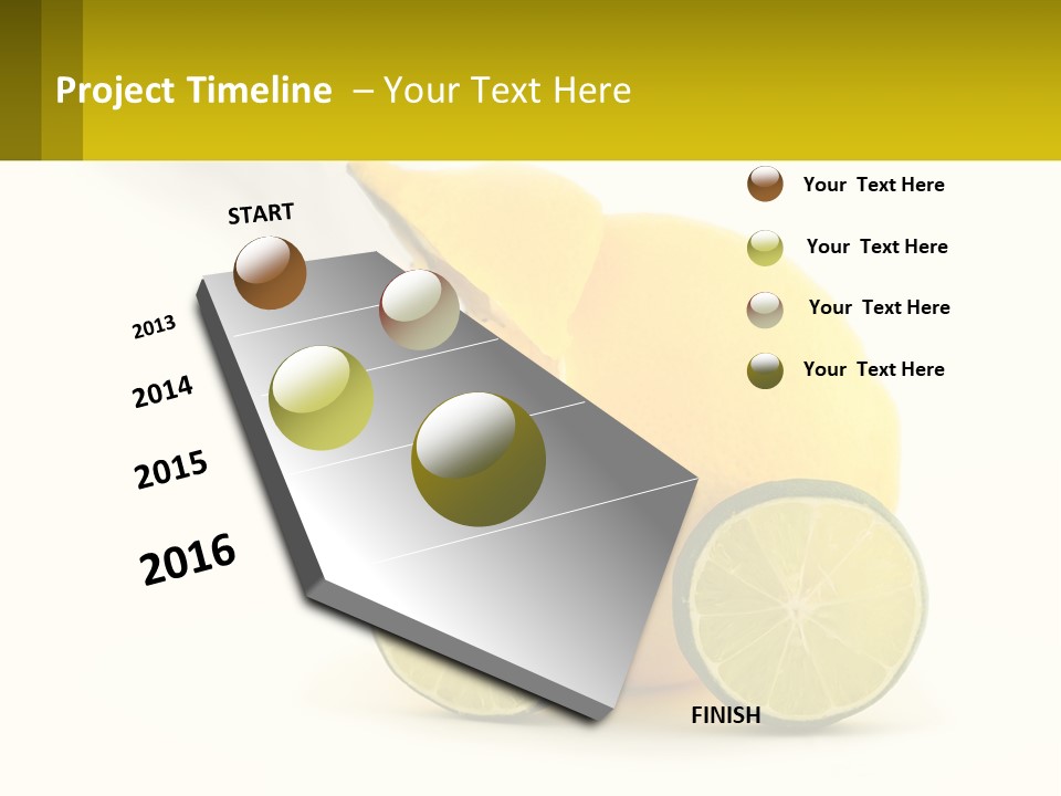 A Lemon And Lime Slice On A White Background PowerPoint Template