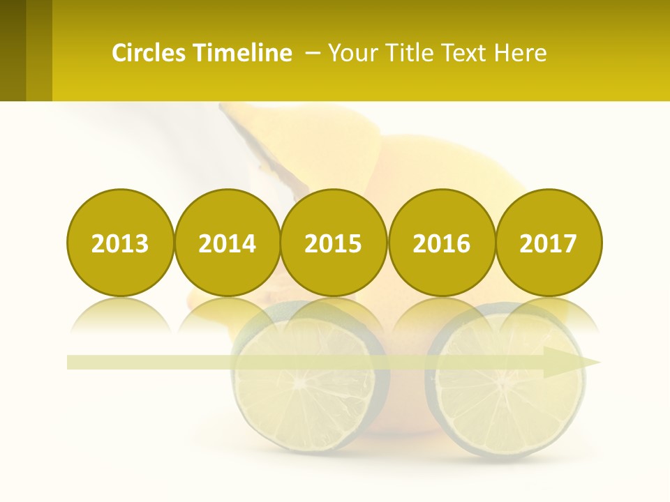 A Lemon And Lime Slice On A White Background PowerPoint Template