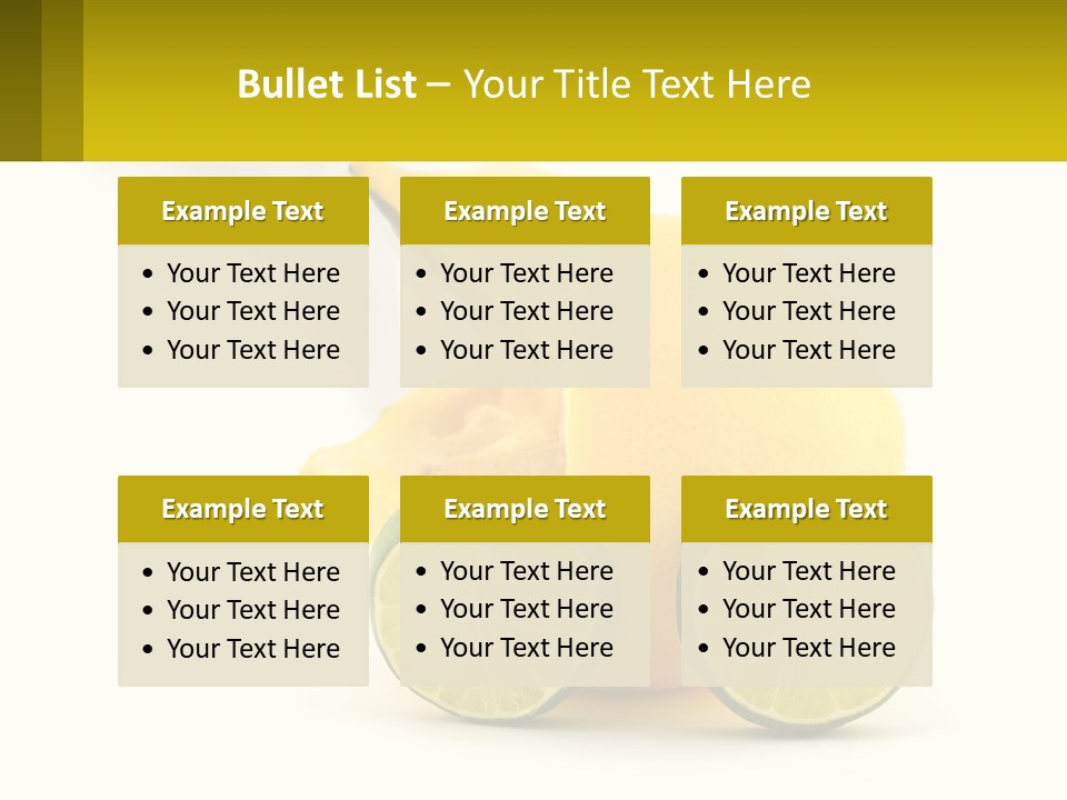 A Lemon And Lime Slice On A White Background PowerPoint Template