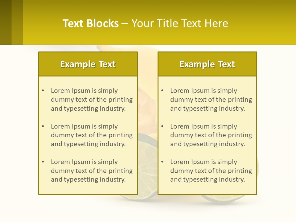A Lemon And Lime Slice On A White Background PowerPoint Template