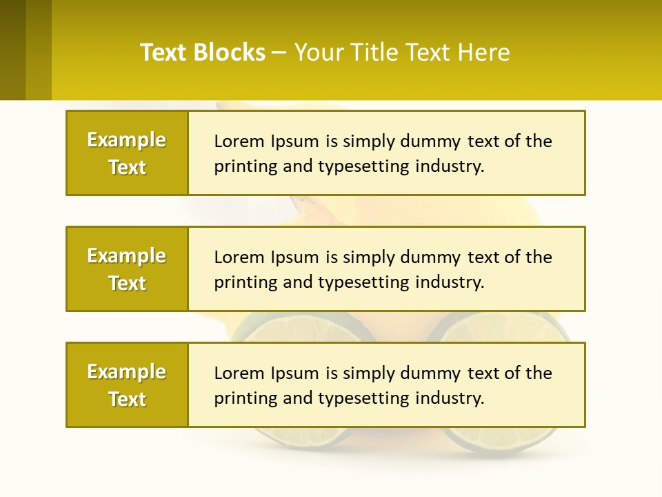 A Lemon And Lime Slice On A White Background PowerPoint Template