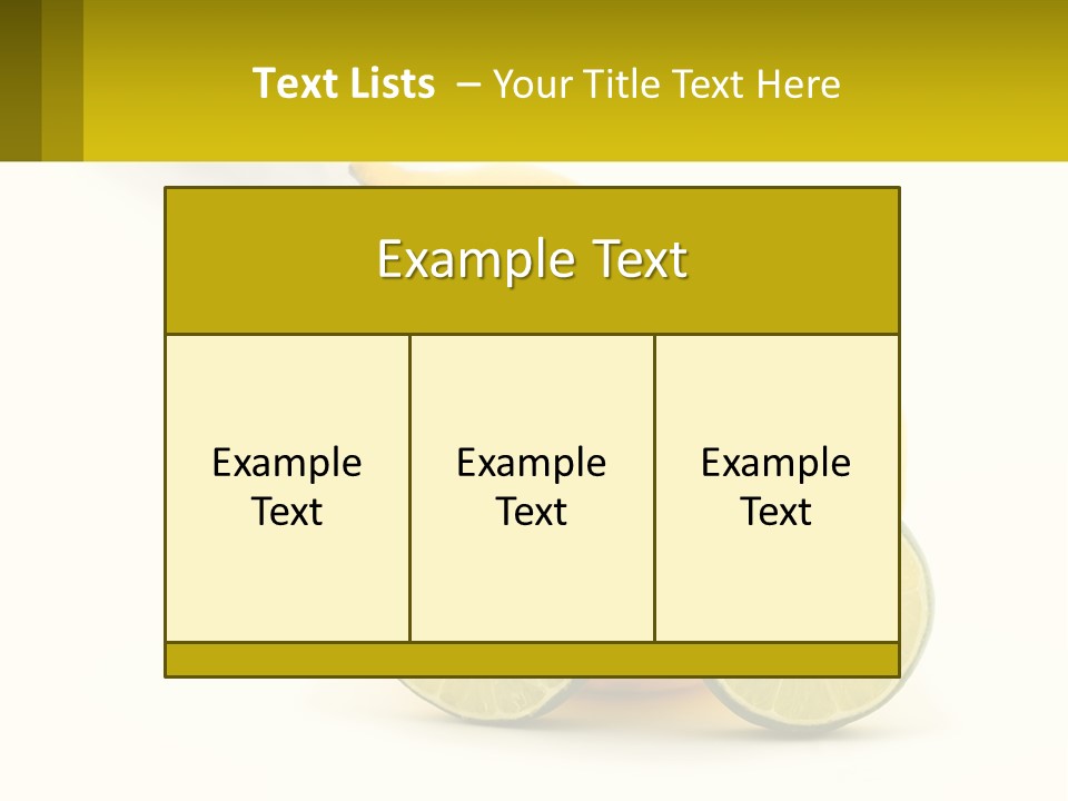 A Lemon And Lime Slice On A White Background PowerPoint Template