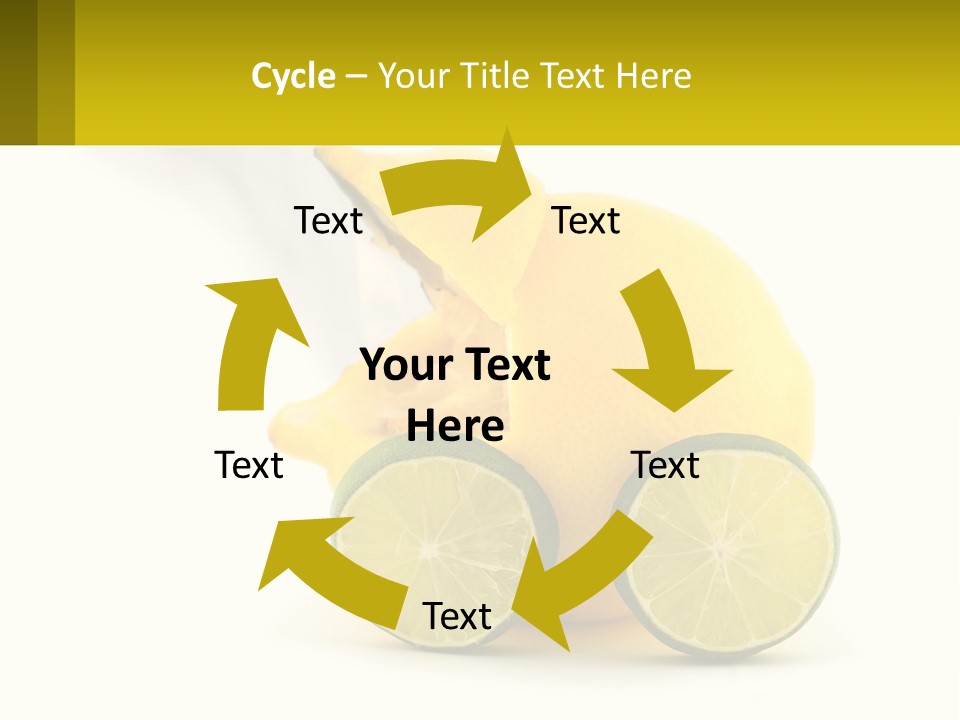 A Lemon And Lime Slice On A White Background PowerPoint Template
