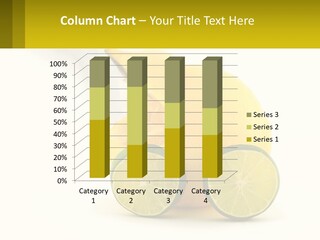 A Lemon And Lime Slice On A White Background PowerPoint Template