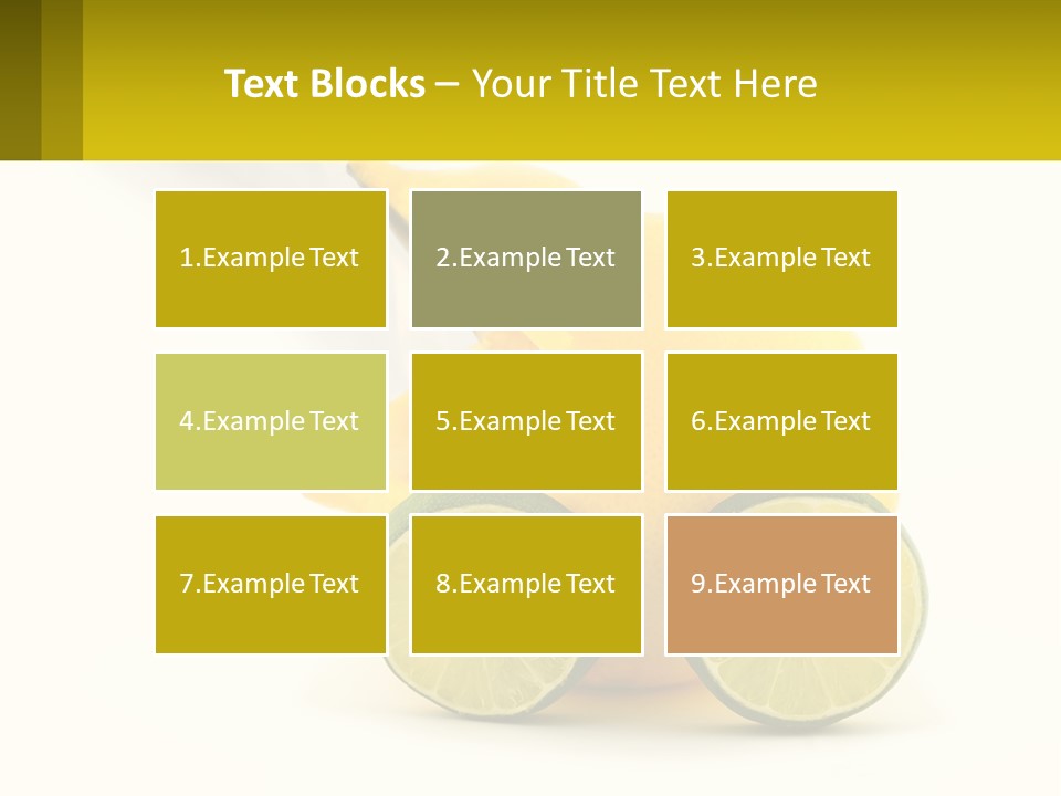 A Lemon And Lime Slice On A White Background PowerPoint Template