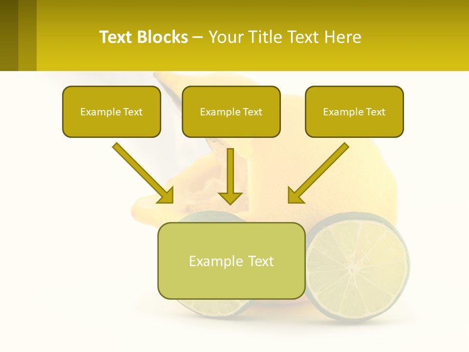 A Lemon And Lime Slice On A White Background PowerPoint Template