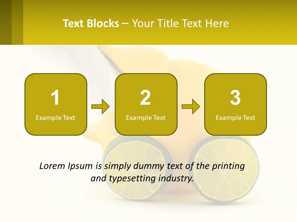 A Lemon And Lime Slice On A White Background PowerPoint Template