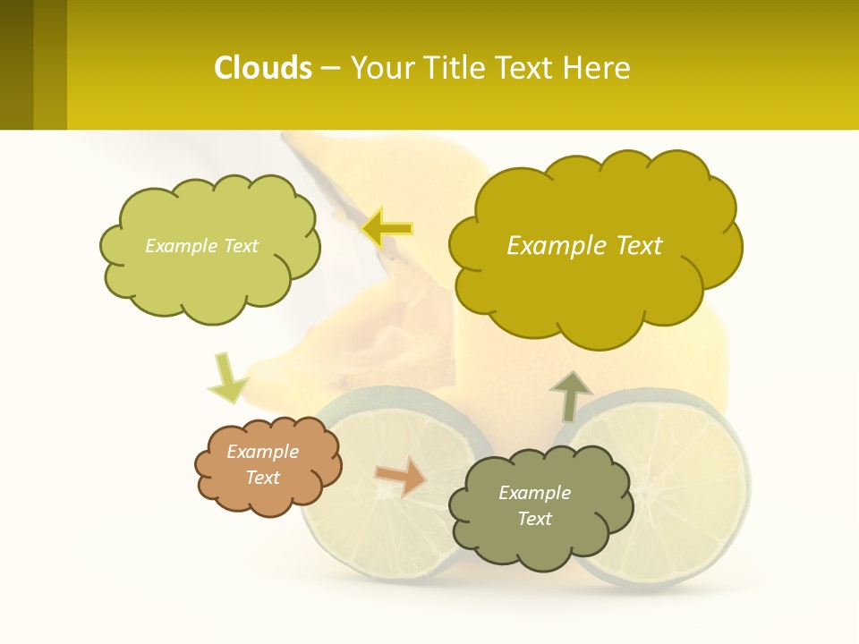 A Lemon And Lime Slice On A White Background PowerPoint Template