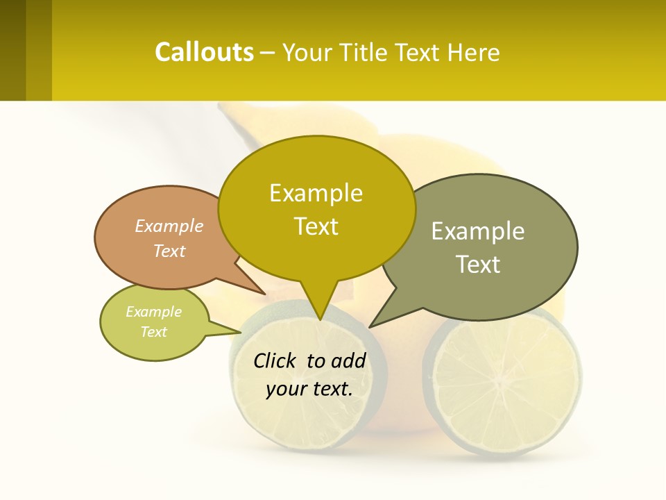 A Lemon And Lime Slice On A White Background PowerPoint Template