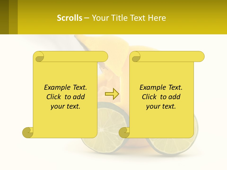 A Lemon And Lime Slice On A White Background PowerPoint Template
