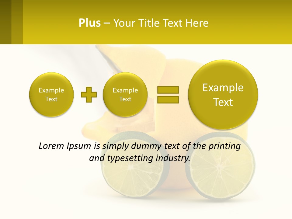A Lemon And Lime Slice On A White Background PowerPoint Template