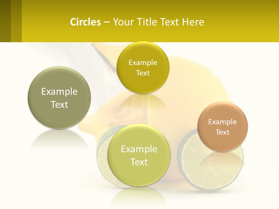A Lemon And Lime Slice On A White Background PowerPoint Template