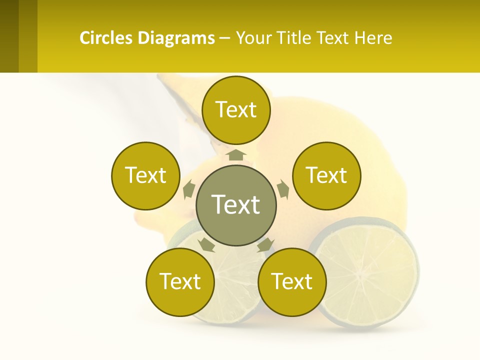 A Lemon And Lime Slice On A White Background PowerPoint Template