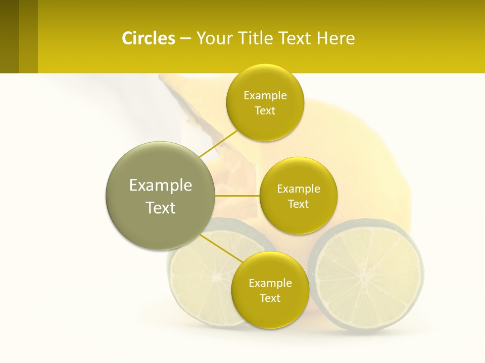 A Lemon And Lime Slice On A White Background PowerPoint Template