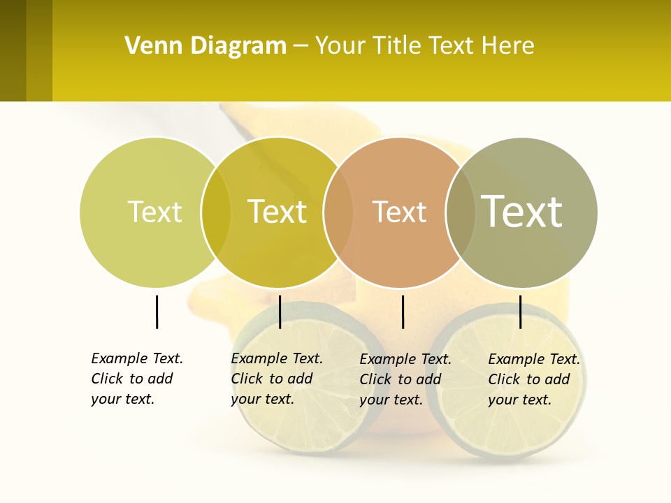 A Lemon And Lime Slice On A White Background PowerPoint Template