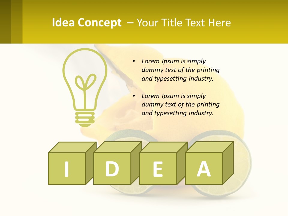 A Lemon And Lime Slice On A White Background PowerPoint Template