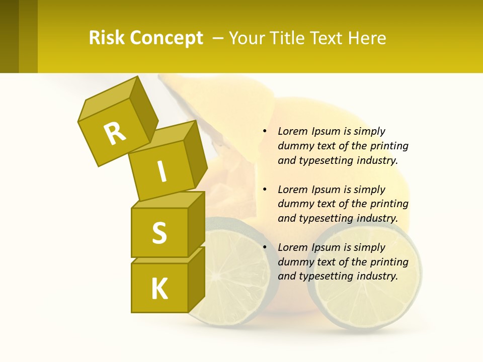 A Lemon And Lime Slice On A White Background PowerPoint Template