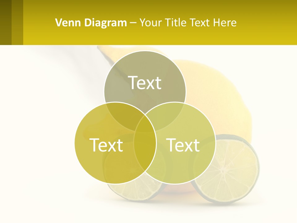 A Lemon And Lime Slice On A White Background PowerPoint Template