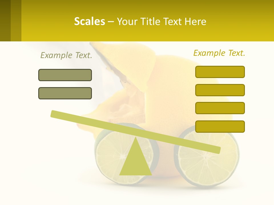 A Lemon And Lime Slice On A White Background PowerPoint Template