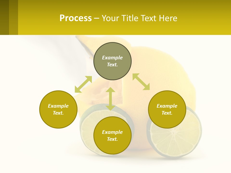 A Lemon And Lime Slice On A White Background PowerPoint Template
