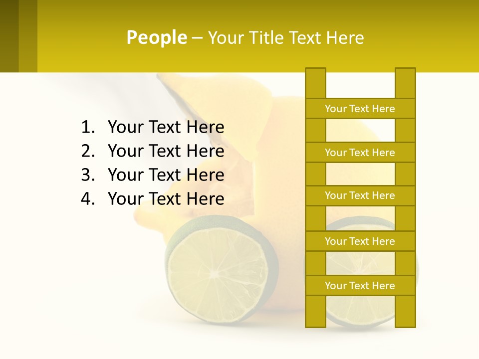 A Lemon And Lime Slice On A White Background PowerPoint Template