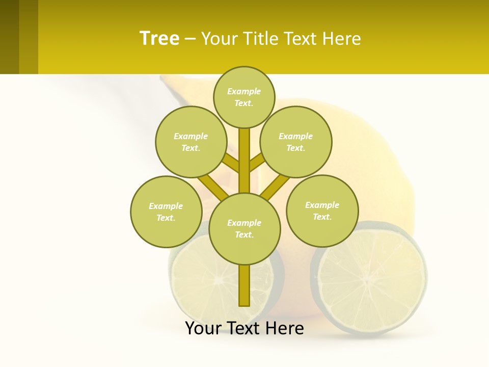 A Lemon And Lime Slice On A White Background PowerPoint Template