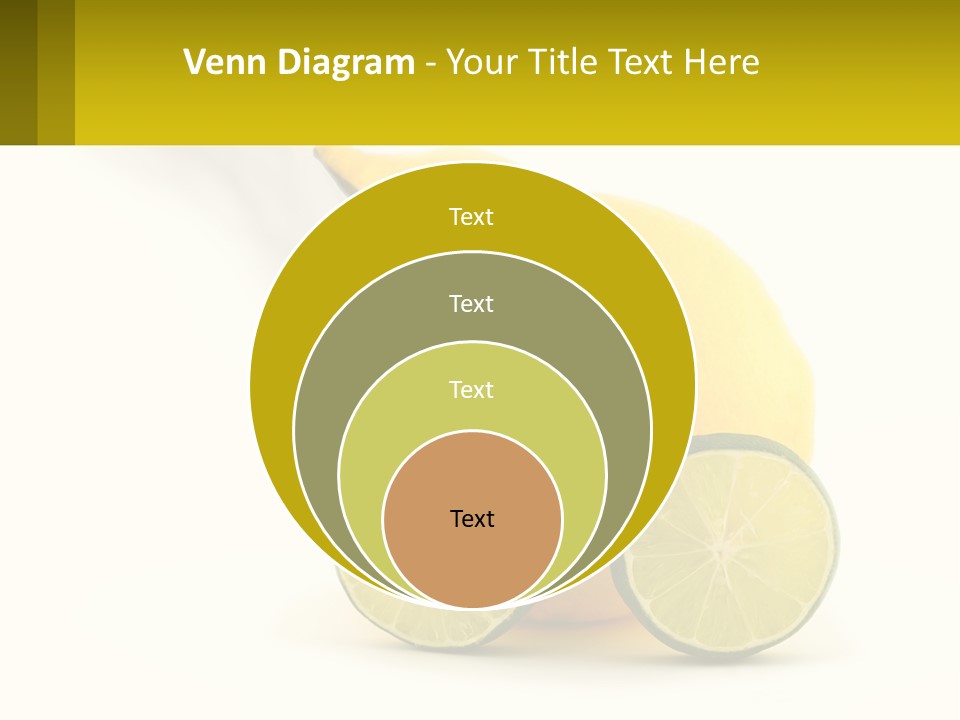 A Lemon And Lime Slice On A White Background PowerPoint Template