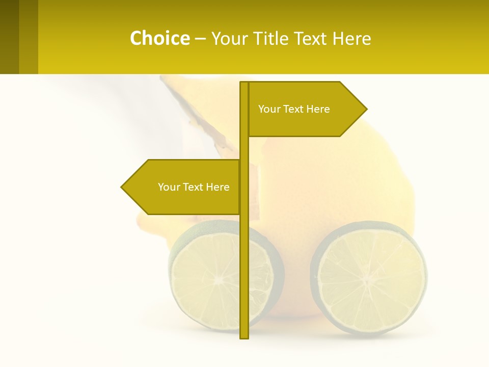 A Lemon And Lime Slice On A White Background PowerPoint Template