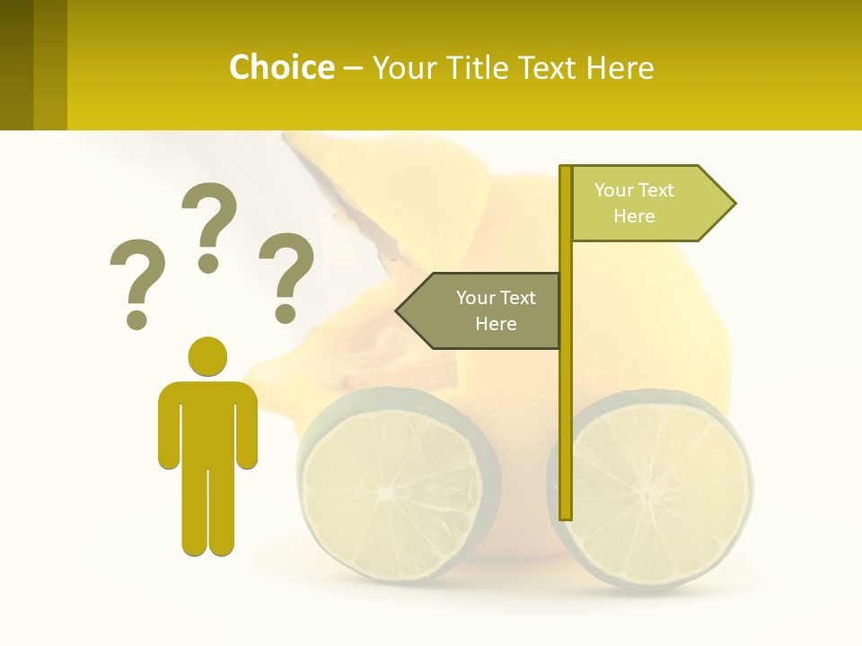 A Lemon And Lime Slice On A White Background PowerPoint Template