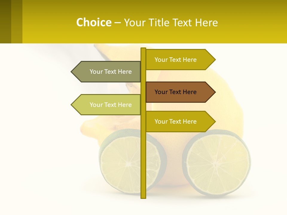A Lemon And Lime Slice On A White Background PowerPoint Template