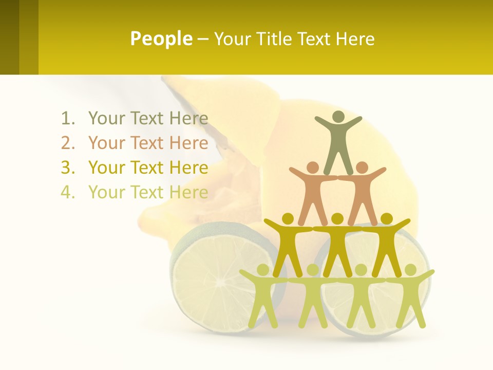 A Lemon And Lime Slice On A White Background PowerPoint Template