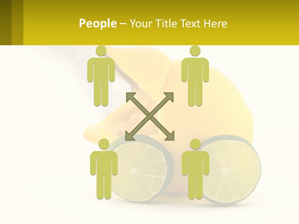 A Lemon And Lime Slice On A White Background PowerPoint Template
