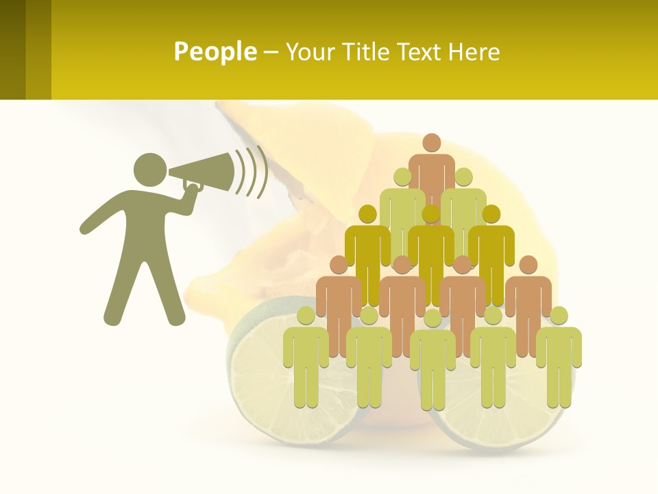 A Lemon And Lime Slice On A White Background PowerPoint Template