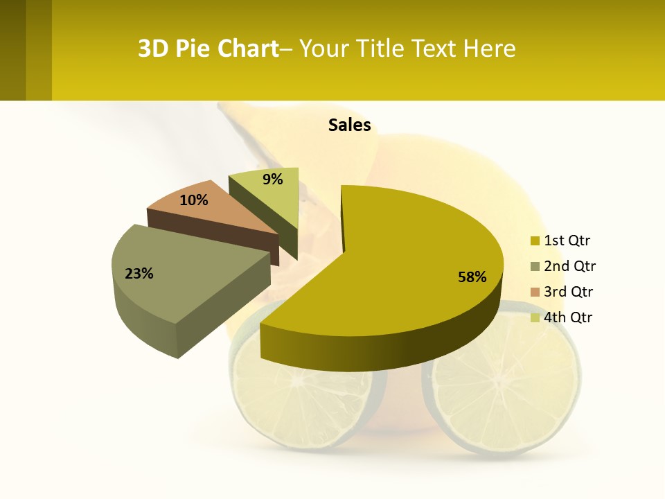 A Lemon And Lime Slice On A White Background PowerPoint Template