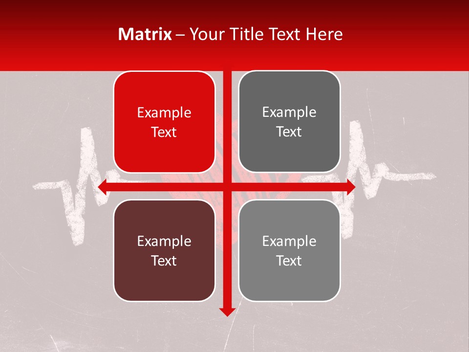 A Red Heart On A Blackboard With A Red Stethoscope PowerPoint Template