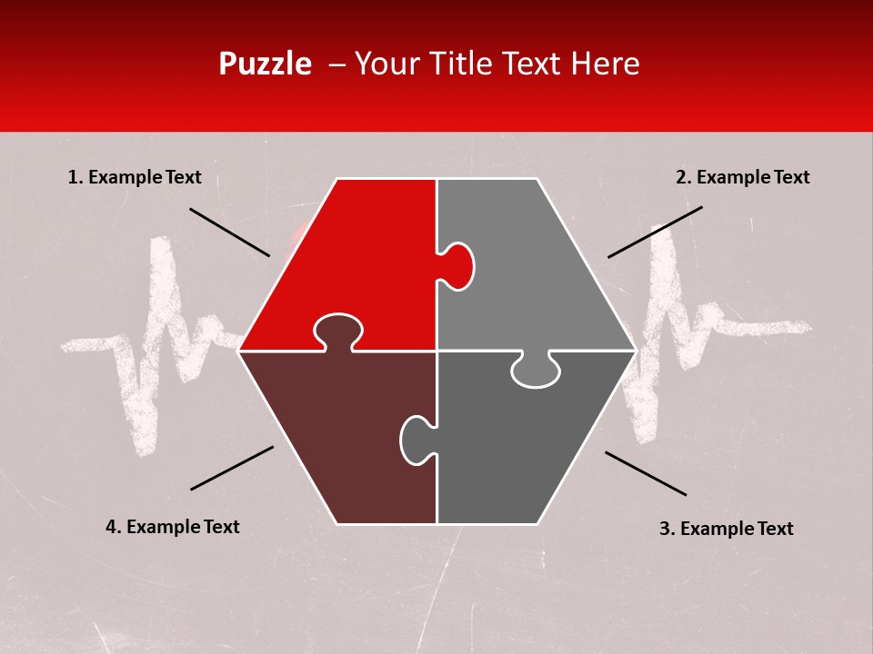 A Red Heart On A Blackboard With A Red Stethoscope PowerPoint Template