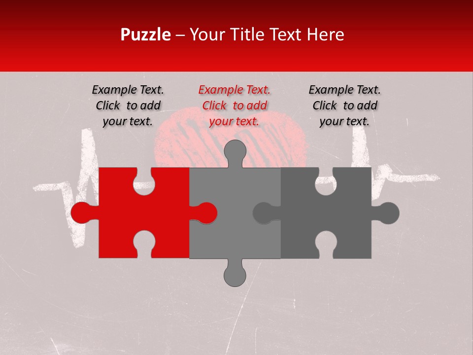 A Red Heart On A Blackboard With A Red Stethoscope PowerPoint Template