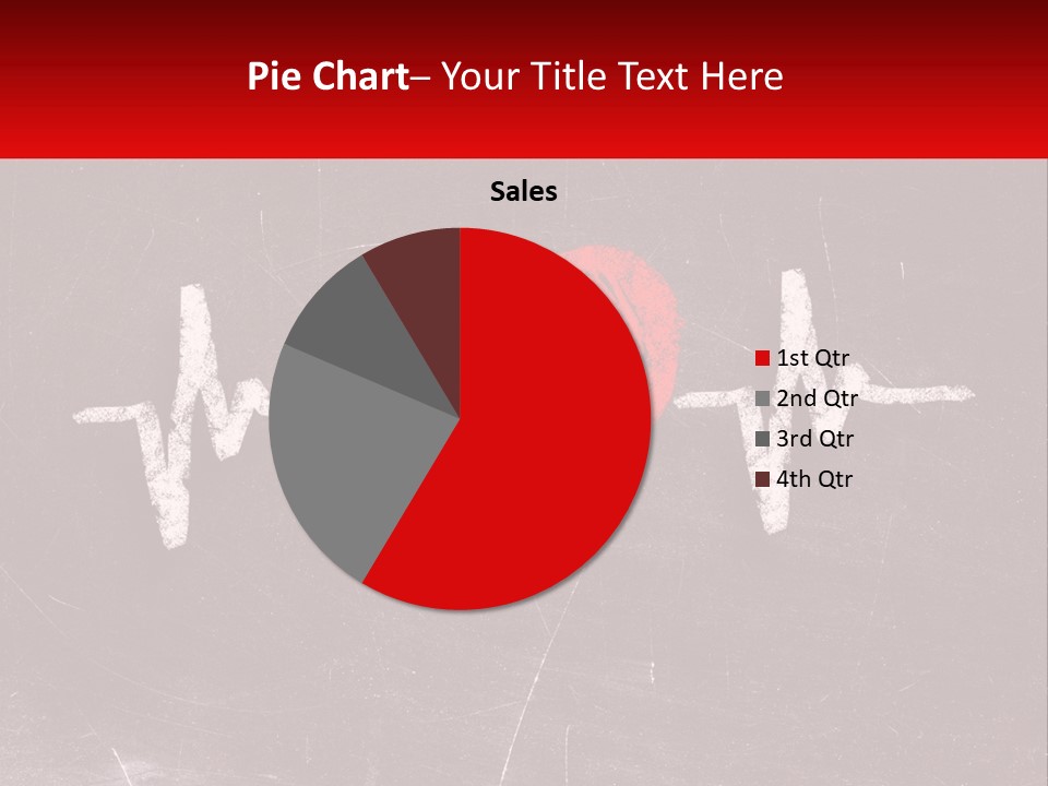 A Red Heart On A Blackboard With A Red Stethoscope PowerPoint Template