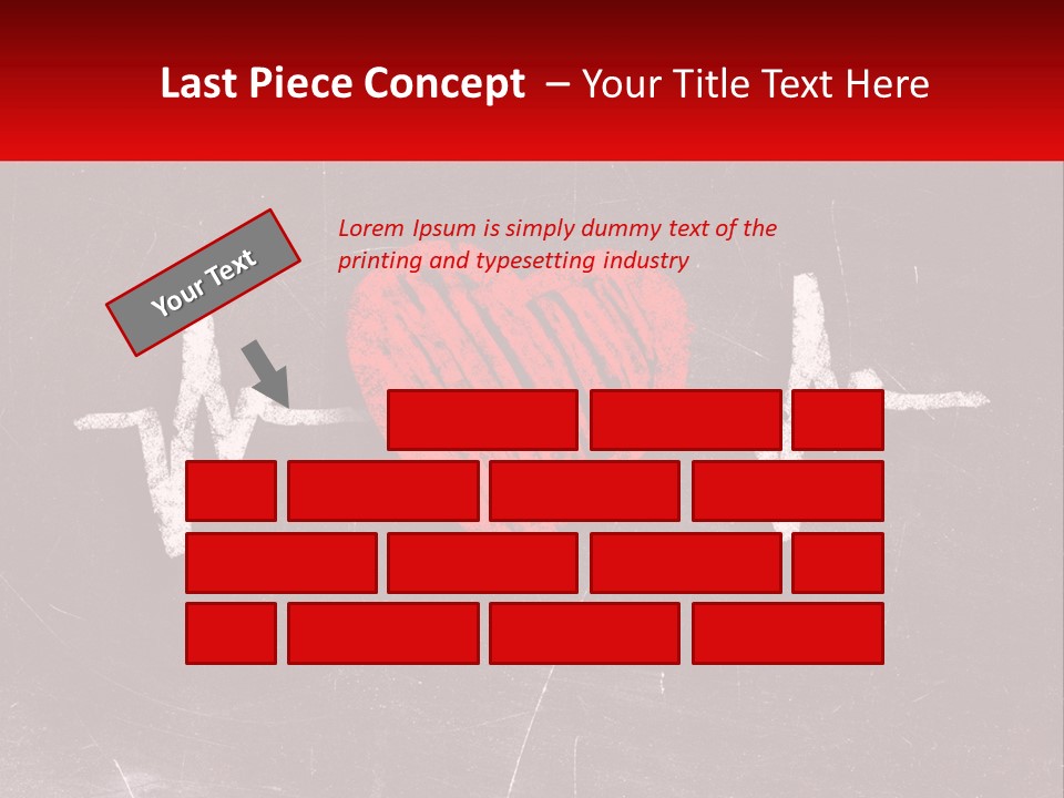 A Red Heart On A Blackboard With A Red Stethoscope PowerPoint Template