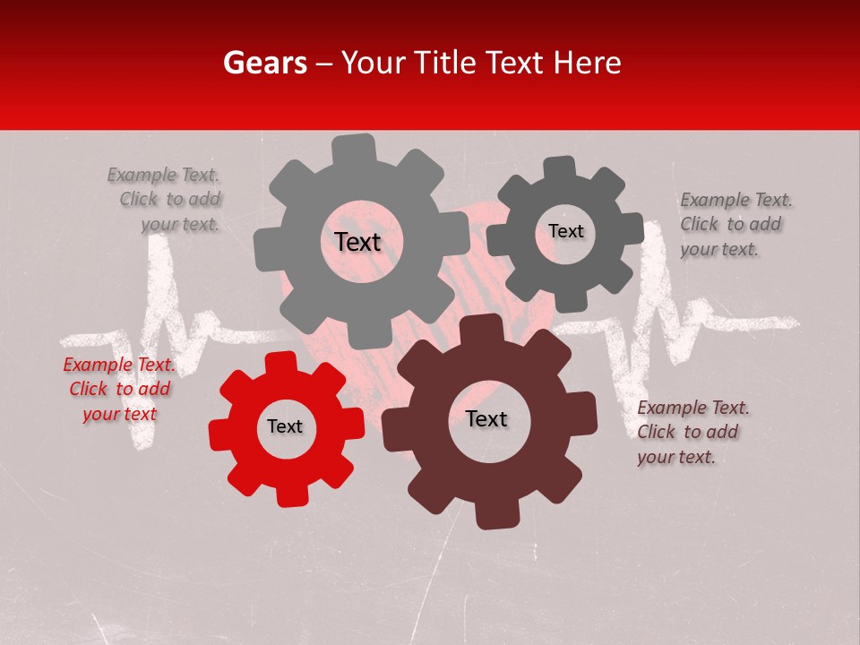 A Red Heart On A Blackboard With A Red Stethoscope PowerPoint Template