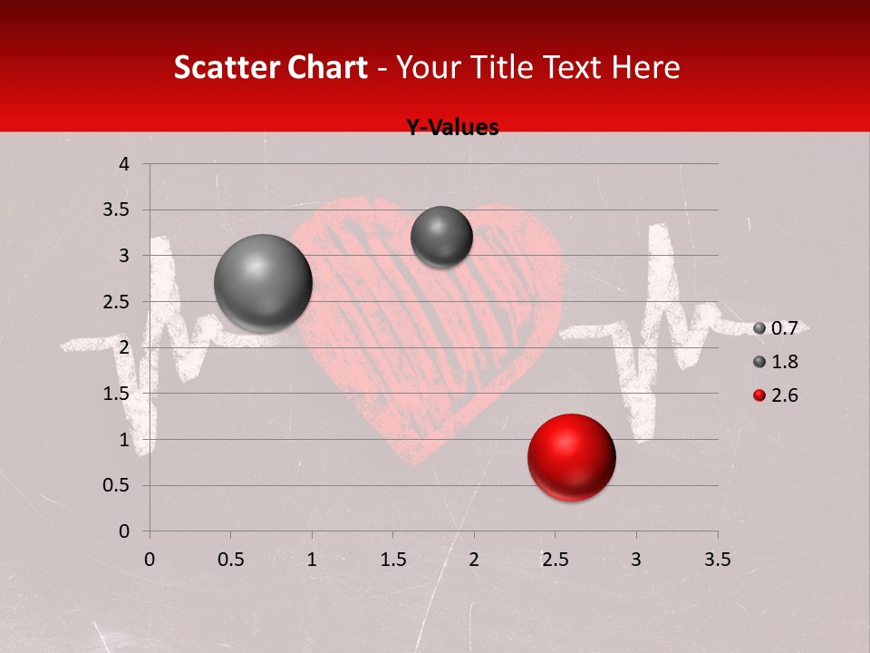 A Red Heart On A Blackboard With A Red Stethoscope PowerPoint Template
