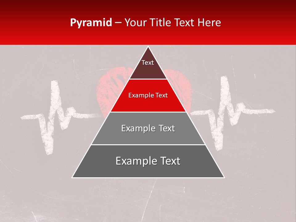 A Red Heart On A Blackboard With A Red Stethoscope PowerPoint Template